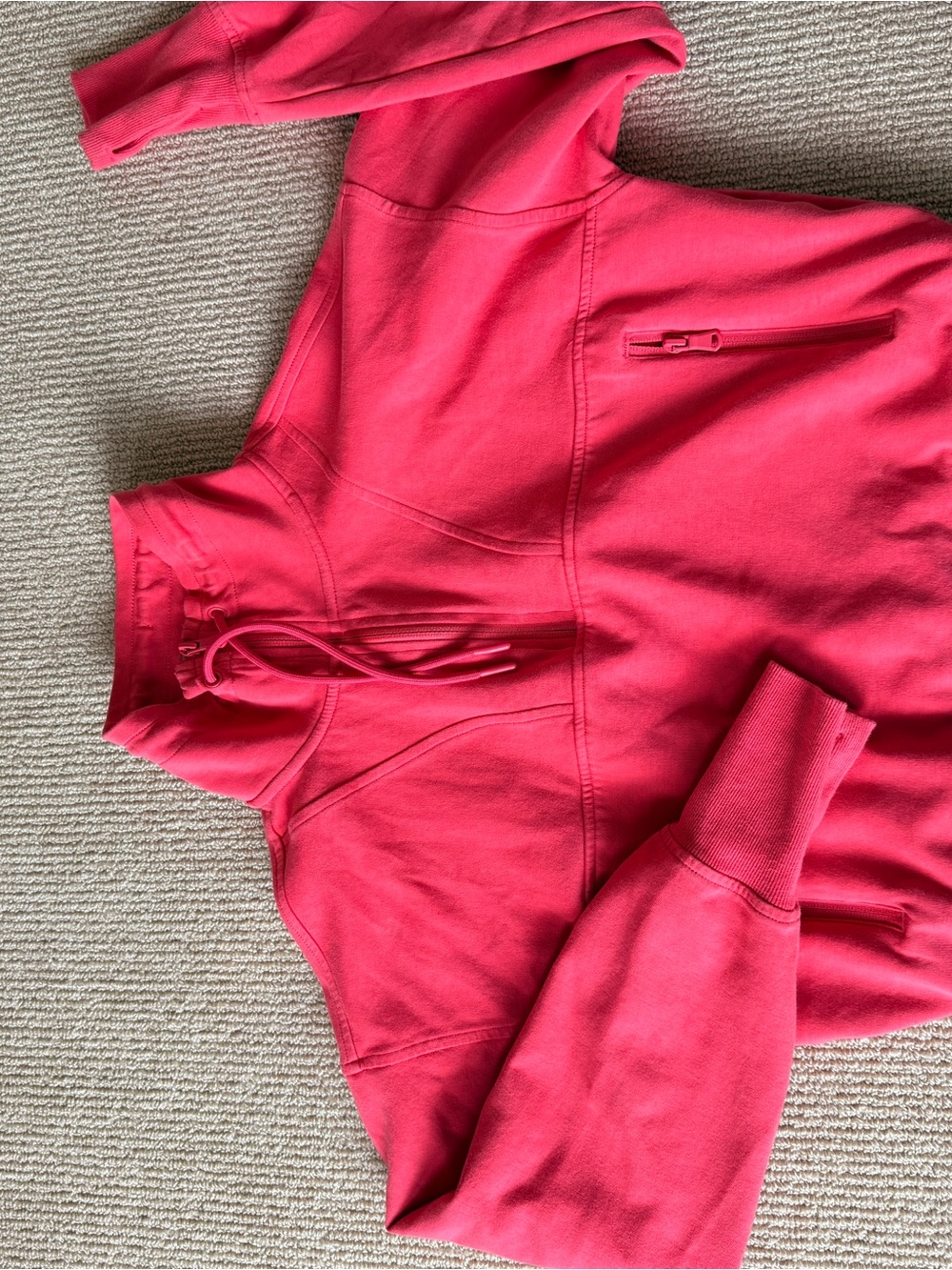 Old Navy Red Quarter-Zip Hoodie, Cropped fit